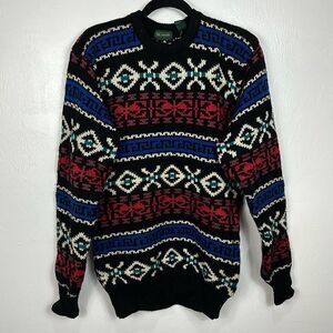 Neil Martin Vintage Wool Fair Isle Print Pullover Sweater Size S